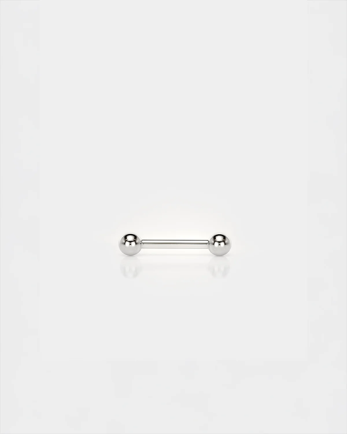 16g titanium barbell polished silver