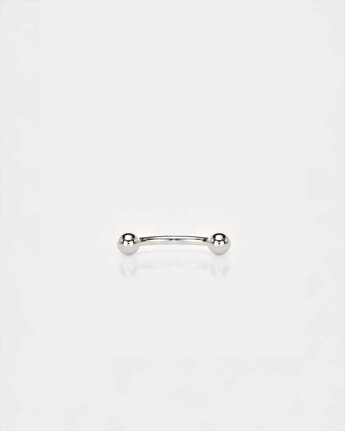 16g titanium curved barbell polished silver
