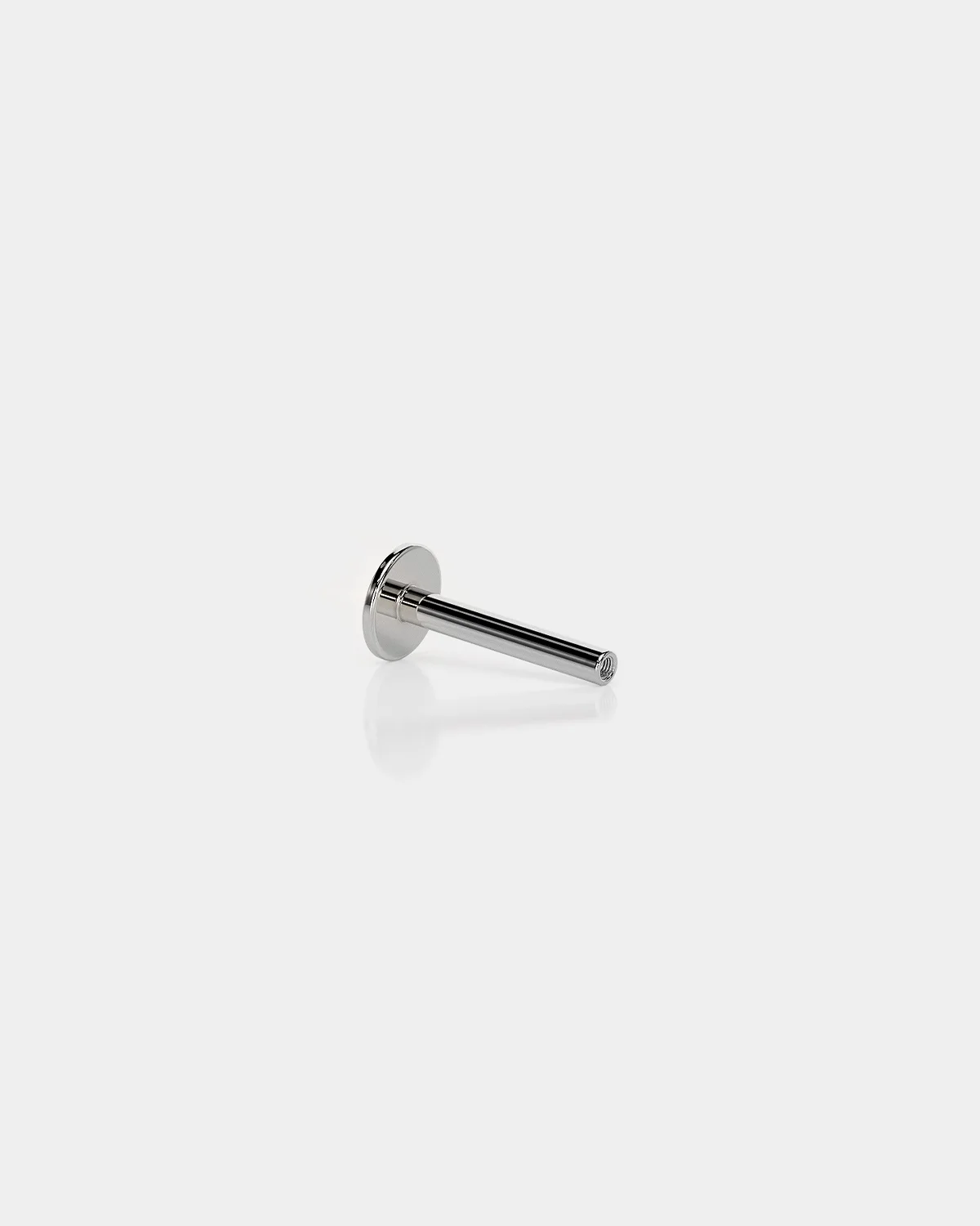Polished silver titanium labret bar